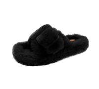 KUIH Womens Slippers Memory Foam Fuzzy Slippers Open Toe Slip On Slipper Washable Cozy Warm House Sliders Soft Comfy Plush Shoes for Indoor and Outdoor Bedroom Home Footwear