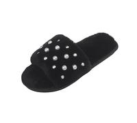 KUIH Womens Slippers Plush Fuzzy Fluffy Slippers Open Toe Slip On House Slipper Ladies Sliders Soft Comfy Faux Fur Memory Foam Shoes for Indoor and Outdoor Bedroom Home Footwear