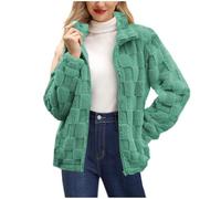 KUIH Zip Up Sweatshirts Women Fluffy Fleece Jacket Warm Winter Ladies Full Zip Coat Tops Oversized Hoody Outerwear Trendy Casual Loose Fit Long Sleeve Jackets Comfy Fall Winter Fashion Outfit