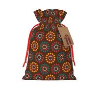Kuilepa 60s And 70s Aesthetic Print Linen Burlap Bags With Gift Tags,Gift Bags Wedding Party,Christmas Birthday Presents For Party Home Supplies