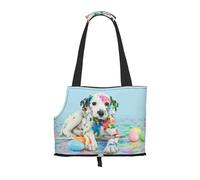 Kuilepa A Funny Little Dalmatian Puppy Print Dog Carrier for Small Dogs,Soft Sided Pet Carrier Bag with Pockets,Portable Medium Dog Puppy Large Cat Travel Handbag Tote