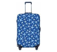 Kuilepa Airplanes In The Sky Print Luggage Covers For Suitcase,Elastic Washable & Stretchable Suitcase Covers For Luggage, Anti-Scratch - Fits 18-32 Inch Luggage-No Luggage Included, Black, S