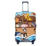 Kuilepa Animals On Noah'S Ark Floating Print Luggage Covers For Suitcase,Elastic Washable & Stretchable Suitcase Covers For Luggage, Anti-Scratch - Fits 18-32 Inch Luggage-No Luggage Included, Black