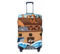 Kuilepa Animals On Noah'S Ark Print Luggage Covers For Suitcase,Elastic Washable & Stretchable Suitcase Covers For Luggage, Anti-Scratch - Fits 18-32 Inch Luggage-No Luggage Included, Black, L