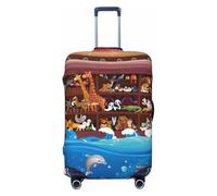 Kuilepa Animals On Noah'S Ark2 Print Luggage Covers For Suitcase,Elastic Washable & Stretchable Suitcase Covers For Luggage, Anti-Scratch - Fits 18-32 Inch Luggage-No Luggage Included, Black, M