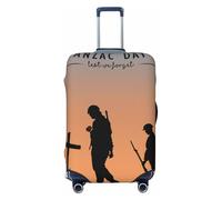 Kuilepa Anzac Day Print Luggage Covers For Suitcase,Elastic Washable & Stretchable Suitcase Covers For Luggage, Anti-Scratch - Fits 18-32 Inch Luggage-No Luggage Included, Black, S