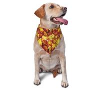 Kuilepa Autumn Mosaic Maple Leaves Print Dog Bandana Birthday Gift Washable Christmas Bandana Scarf for Small to Large Dog Puppy Cat