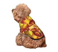 Kuilepa Autumn Mosaic Maple Leaves Print Dog Hoodie Security Dog Sweater Dog Clothes Dog Hoodie Sweatshirt for Small Medium Large Dogs (Xs-XXL)