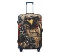 Kuilepa Bald Eagle Soldier Print Luggage Covers For Suitcase,Elastic Washable & Stretchable Suitcase Covers For Luggage, Anti-Scratch - Fits 18-32 Inch Luggage-No Luggage Included, Black, S