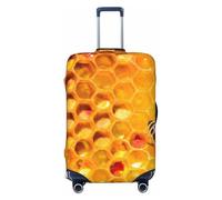 Kuilepa Bees On Hive Honeycomb Print Luggage Covers For Suitcase,Elastic Washable & Stretchable Suitcase Covers For Luggage, Anti-Scratch - Fits 18-32 Inch Luggage-No Luggage Included, Black, M