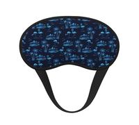 Kuilepa Blue Flamingo Birds Print Sleep Eye Mask for Men Women,Light Blocking Night Blindfold,Soft Eye Shade Cover for Travel