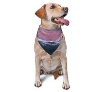 Kuilepa Boat Lighthouse Storm Waves Print Dog Bandana Birthday Gift Washable Christmas Bandana Scarf for Small to Large Dog Puppy Cat