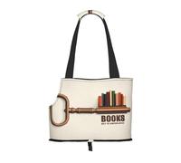 Kuilepa Books Key to Knowledge Print Dog Carrier for Small Dogs,Soft Sided Pet Carrier Bag with Pockets,Portable Medium Dog Puppy Large Cat Travel Handbag Tote for Hiking Traveling Outdoor