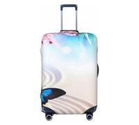 Kuilepa Butterfly In Blossoms Zen Print Luggage Covers For Suitcase,Elastic Washable & Stretchable Suitcase Covers For Luggage, Anti-Scratch - Fits 18-32 Inch Luggage-No Luggage Included, Black, S