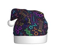 Kuilepa Chemistry Science Print Christmas Hat,Santa Hat,Xmas Holiday Hat For Adults,Thickened Santa Hats For Christmas New Year Holiday Party Supplies