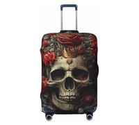 Kuilepa Classical Rose Crown Skull Print Luggage Covers For Suitcase,Elastic Washable & Stretchable Suitcase Covers For Luggage, Anti-Scratch - Fits 18-32 Inch Luggage-No Luggage Included, Black, L