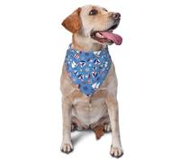 Kuilepa Colorful Sailing Ship Print Dog Bandana Birthday Gift Washable Christmas Bandana Scarf for Small to Large Dog Puppy Cat