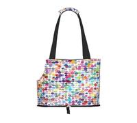 Kuilepa Colorful Watercolor Dots Print Dog Carrier for Small Dogs,Soft Sided Pet Carrier Bag with Pockets,Portable Medium Dog Puppy Large Cat Travel Handbag Tote