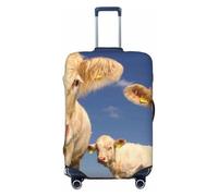 Kuilepa Cows Cattles Print Luggage Covers For Suitcase,Elastic Washable & Stretchable Suitcase Covers For Luggage, Anti-Scratch - Fits 18-32 Inch Luggage-No Luggage Included, Black, L