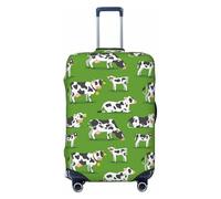Kuilepa Cows With Calfs Green Print Luggage Covers For Suitcase,Elastic Washable & Stretchable Suitcase Covers For Luggage, Anti-Scratch - Fits 18-32 Inch Luggage-No Luggage Included, Black, L