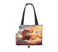 Kuilepa Cute Cloud Pomeranian Print Dog Carrier for Small Dogs,Soft Sided Pet Carrier Bag with Pockets,Portable Medium Dog Puppy Large Cat Travel Handbag Tote for Hiking Traveling Outdoor