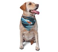 Kuilepa Cute Koi Fish Serenity Print Dog Bandana Birthday Gift Washable Christmas Bandana Scarf for Small to Large Dog Puppy Cat