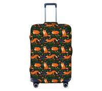 Kuilepa Cute Little Foxes Print Luggage Covers For Suitcase,Elastic Washable & Stretchable Suitcase Covers For Luggage, Anti-Scratch - Fits 18-32 Inch Luggage-No Luggage Included, Black, XL