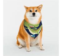 Kuilepa Dino Playing Roller Skate Print Dog Bandana Birthday Gift Washable Bandana Scarf for Small to Large Dog Puppy Cat-Medium