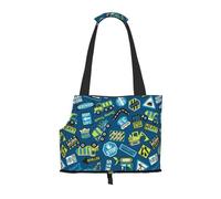 Kuilepa Dump Truck Print Dog Carrier for Small Dogs,Soft Sided Pet Carrier Bag with Pockets,Portable Medium Dog Puppy Large Cat Travel Handbag Tote for Hiking Traveling Outdoor