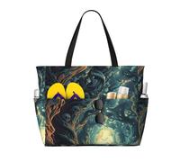 Kuilepa Enchanted Forest Skull Path Print Beach Pool Bags Tote For Women Ladies Large Gym Tote Carry On Bag For Weekender Travel Waterproof