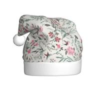 Kuilepa Fairy Floral Print Christmas Hat,Santa Hat,Xmas Holiday Hat For Adults,Thickened Santa Hats For Christmas New Year Holiday Party Supplies