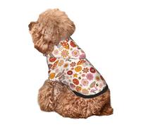 Kuilepa Fall 70s Groovy Hippie Print Dog Hoodie Security Dog Sweater Dog Clothes Dog Hoodie Sweatshirt for Small Medium Large Dogs (Xs-XXL)