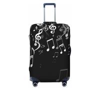 Kuilepa Falling Musical Print Luggage Covers For Suitcase,Elastic Washable & Stretchable Suitcase Covers For Luggage, Anti-Scratch - Fits 18-32 Inch Luggage-No Luggage Included, Black, S