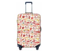 Kuilepa Firefighter Icons Print Luggage Covers For Suitcase,Elastic Washable & Stretchable Suitcase Covers For Luggage, Anti-Scratch - Fits 18-32 Inch Luggage-No Luggage Included, Black, XL
