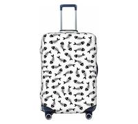 Kuilepa Fish Bone Print Luggage Covers For Suitcase,Elastic Washable & Stretchable Suitcase Covers For Luggage, Anti-Scratch - Fits 18-32 Inch Luggage-No Luggage Included, Black, L