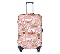 Kuilepa Gingerbread Houses Print Luggage Covers For Suitcase,Elastic Washable & Stretchable Suitcase Covers For Luggage, Anti-Scratch - Fits 18-32 Inch Luggage-No Luggage Included, Black, L