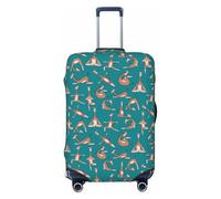 Kuilepa Giraffes Doing Various Yoga Print Luggage Covers For Suitcase,Elastic Washable & Stretchable Suitcase Covers For Luggage, Anti-Scratch - Fits 18-32 Inch Luggage-No Luggage Included, Black, M