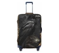 Kuilepa Gothic Raven Portrait Print Luggage Covers For Suitcase,Elastic Washable & Stretchable Suitcase Covers For Luggage, Anti-Scratch - Fits 18-32 Inch Luggage-No Luggage Included, Black, L
