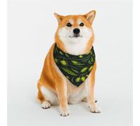 Kuilepa Green Branch Olive Print Dog Bandana Birthday Gift Washable Bandana Scarf for Small to Large Dog Puppy Cat-Medium