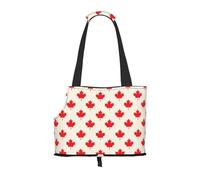 Kuilepa Happy Canada Day Print Dog Carrier for Small Dogs,Soft Sided Pet Carrier Bag with Pockets,Portable Medium Dog Puppy Large Cat Travel Handbag Tote for Hiking Traveling Outdoor