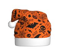 Kuilepa Happy Halloween 6 Print Christmas Hat,Santa Hat,Xmas Holiday Hat For Adults,Thickened Santa Hats For Christmas New Year Holiday Party Supplies