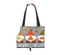 Kuilepa Hello Fall Gnomes Print Dog Carrier for Small Dogs,Soft Sided Pet Carrier Bag with Pockets,Portable Medium Dog Puppy Large Cat Travel Handbag Tote for Hiking Traveling Outdoor