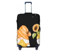 Kuilepa Hello Spring Sunflower Gnomes Print Luggage Covers For Suitcase,Elastic Washable & Stretchable Suitcase Covers For Luggage, Anti-Scratch - Fits 18-32 Inch Luggage-No Luggage Included, Black, S