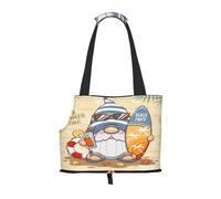Kuilepa Hello Summer Cute Gnome Print Dog Carrier for Small Dogs,Soft Sided Pet Carrier Bag with Pockets,Portable Medium Dog Puppy Large Cat Travel Handbag Tote for Hiking Traveling Outdoor