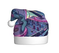 Kuilepa Hip-Hop Dj Dolphin Print Christmas Hat,Santa Hat,Xmas Holiday Hat For Adults,Thickened Santa Hats For Christmas New Year Holiday Party Supplies