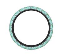 Kuilepa Hippo with Flamingos and Crocodiles Print Steering Wheel Covers for Car,Truck and SUV,Universal 15 Inch Steering Wheel Cover Protection
