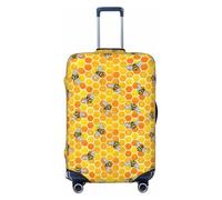 Kuilepa Honeycombs Print Luggage Covers For Suitcase,Elastic Washable & Stretchable Suitcase Covers For Luggage, Anti-Scratch - Fits 18-32 Inch Luggage-No Luggage Included, Black, L