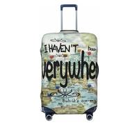 Kuilepa I Haven'T Been Everywhere But Its On My List Print Luggage Covers For Suitcase,Elastic Washable & Stretchable Suitcase Covers For Luggage,- Fits 18-32 Inch Luggage-No Luggage Included, Black