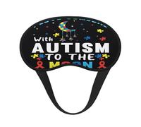 Kuilepa I Love with Autism to The Moon and Back Print Sleep Eye Mask for Men Women,Light Blocking Night Blindfold,Soft Eye Shade Cover for Travel