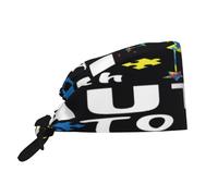 Kuilepa I Love With Autism To The Moon And Back Print Working Caps With Sweatband Adjustable Working Hats Elastic Scrub Hats Nurse Scrub Cap Nurse Hats
